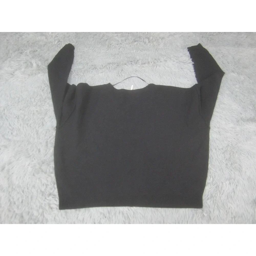 Free‎ People Womens Small Sweater Black Long Sleeve V-Neck Casual Knit - Picture 6 of 9